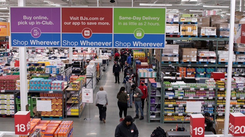 interior aisles at BJs Wholesale