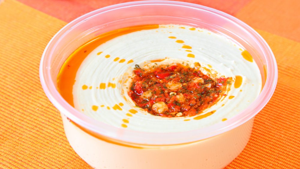 Hummus with red peppers