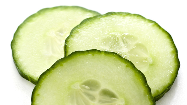 Cucumber slices close-up