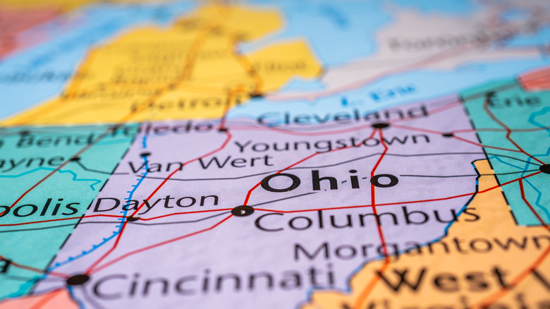 Ohio on U.S. map