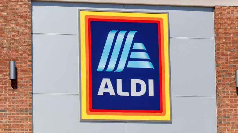 The exterior of an Aldi store