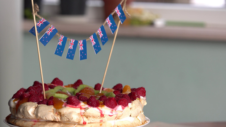 cake under New Zealand flags