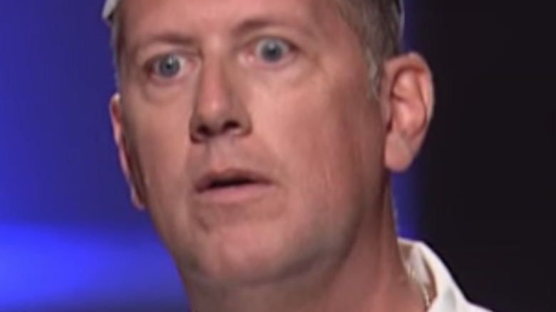 Tim Gavern on Shark Tank with surprised expression