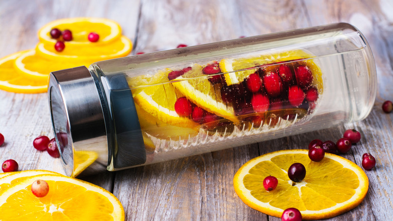 fruit infused water in bottle