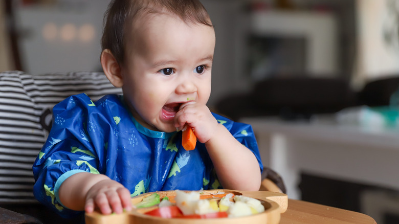 Baby eating food