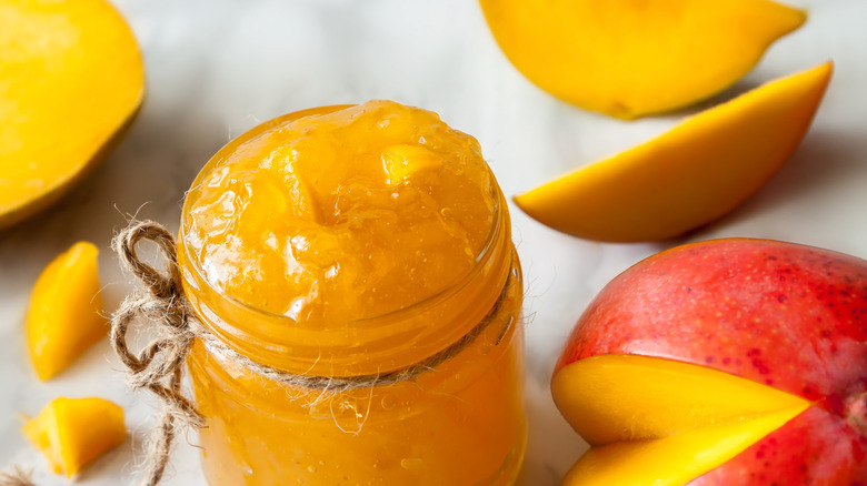 Jar of mango preserves