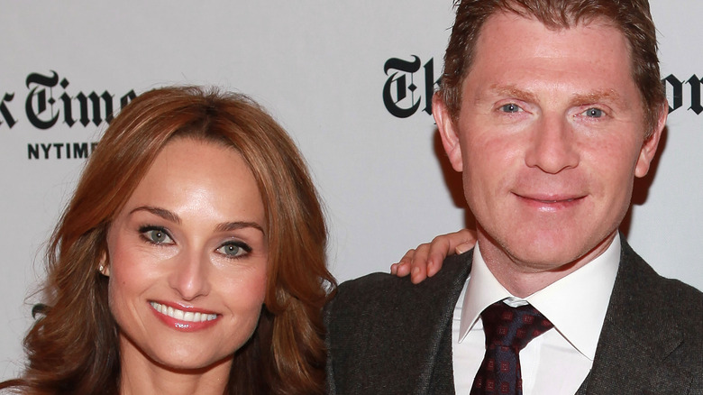 Giada De Laurentiis and Bobby Flay smiling