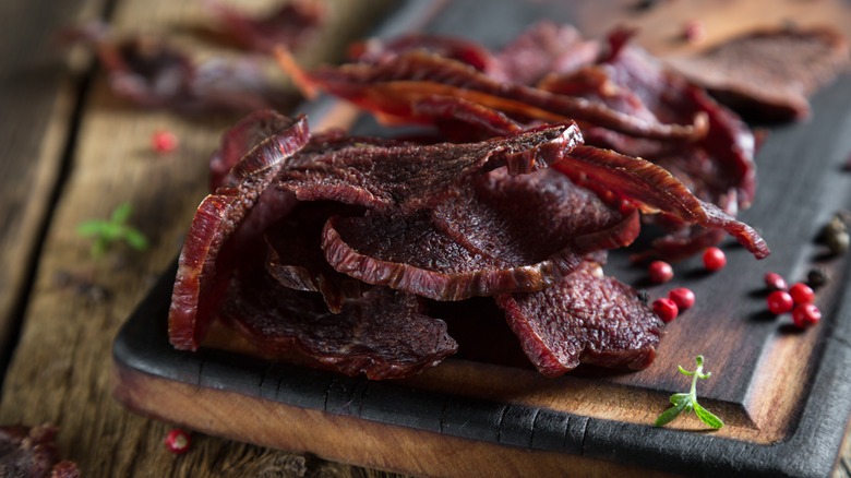 Beef jerky close-up