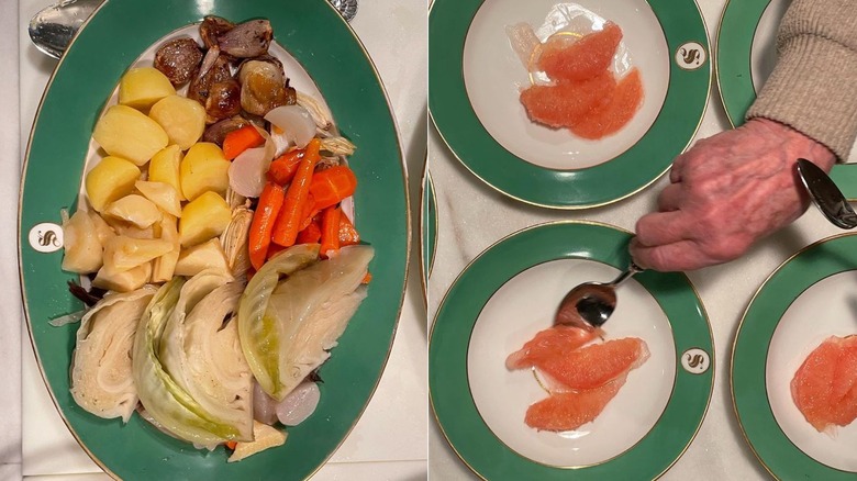 Martha Stewart meat, veggies, grapefruit