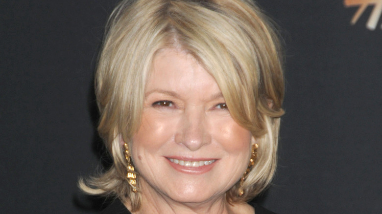 Martha Stewart wearing gold earrings