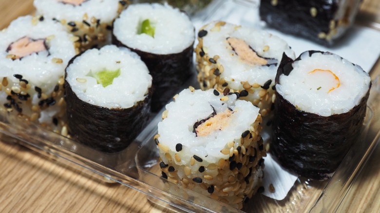 A set of sushi rolls 