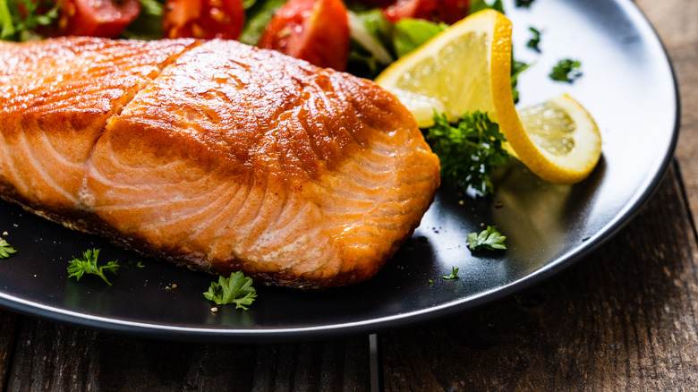 Seared salmon filet