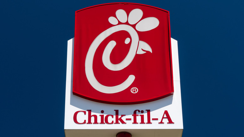 Chick-fil-A sign with logo 