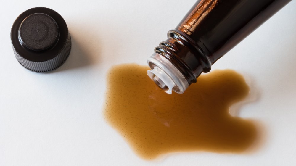 Spilled Worcestershire sauce