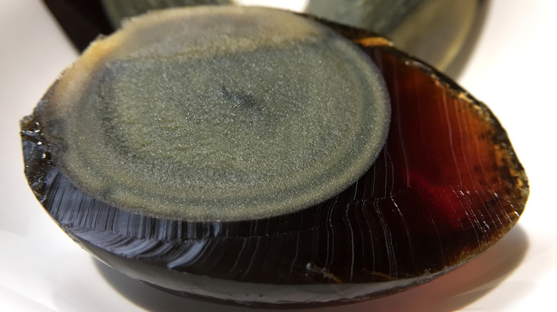 A century egg up close 