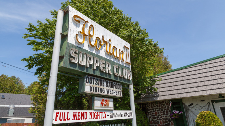 signage advertising a Wisconsin-based supper club