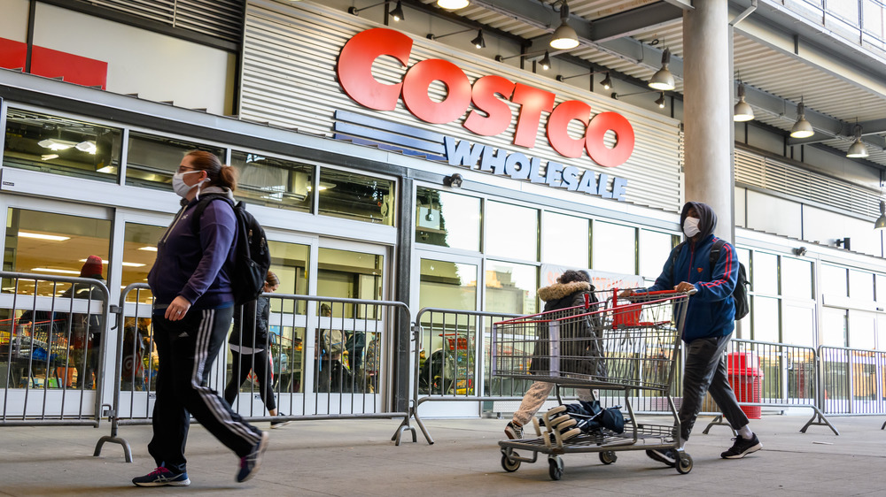 Costco exterior with customers 