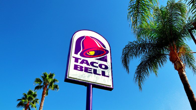 purple taco bell sign