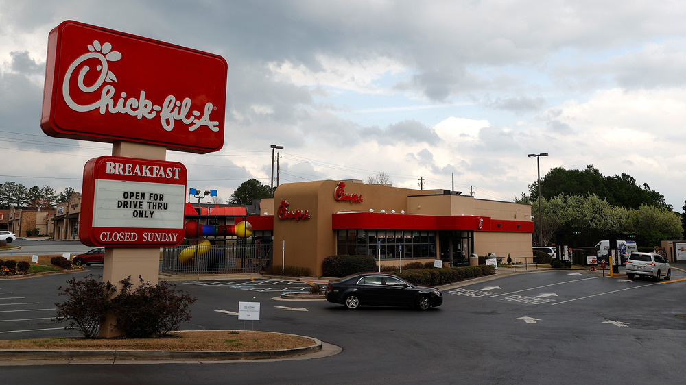 Chick-fil-A under cloudy skies