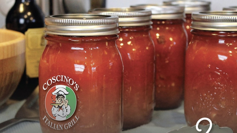 Jars of Coscino's marinara sauce
