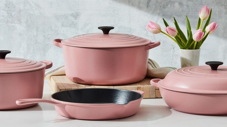 Le Creuset matte sugar pink cookware