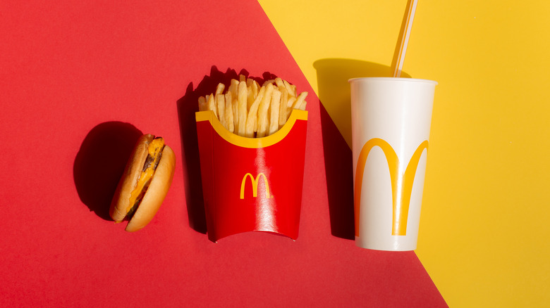McDonald's burger, fries, and drink