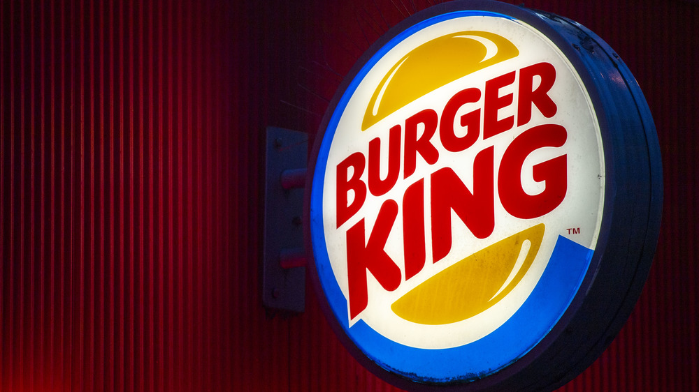 Burger King logo at night