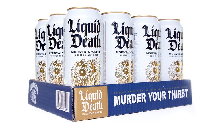 container of Liquid Death cans