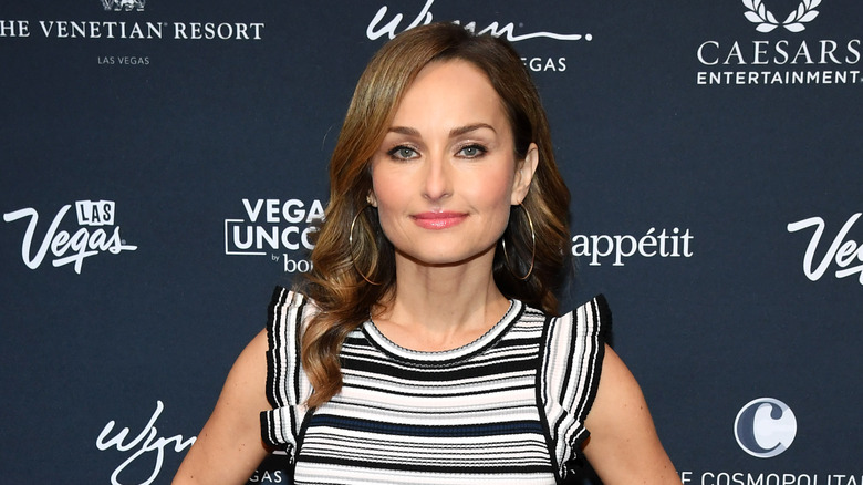 Giada De Laurentiis in a striped outfit