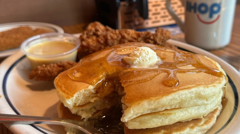 IHOP pancakes and coffee