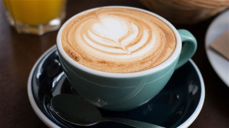 cappuccino with milk foam art