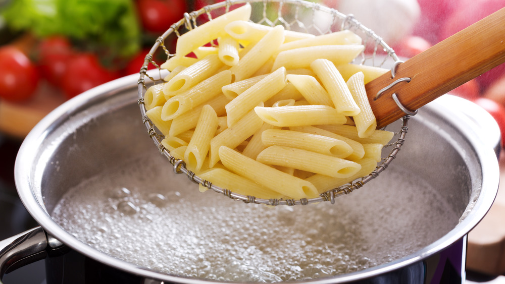 Pasta in boiling water