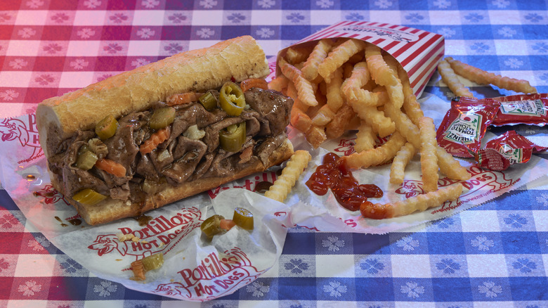 Portillo's Italian beef with fries