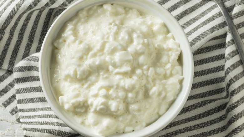Cottage Cheese in white bowl