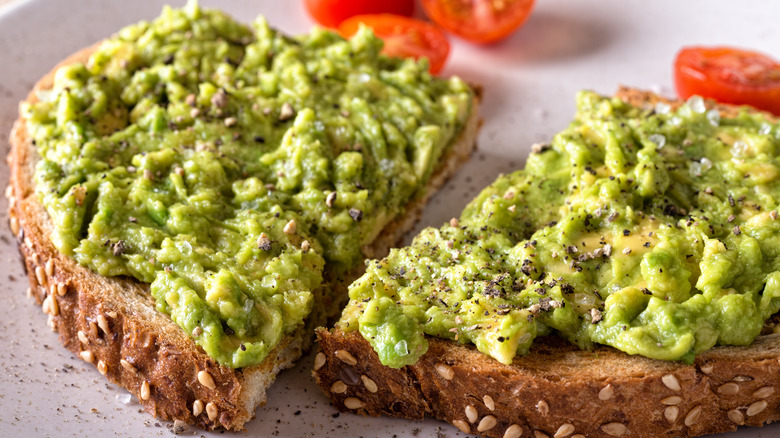 Close up of avocado toast