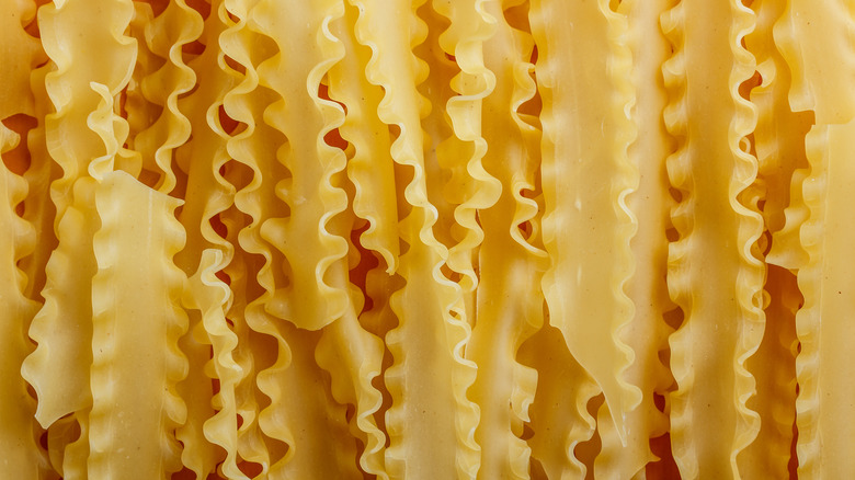 Mafaldine pasta close-up