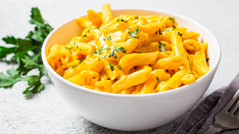 Mac and cheese in a bowl