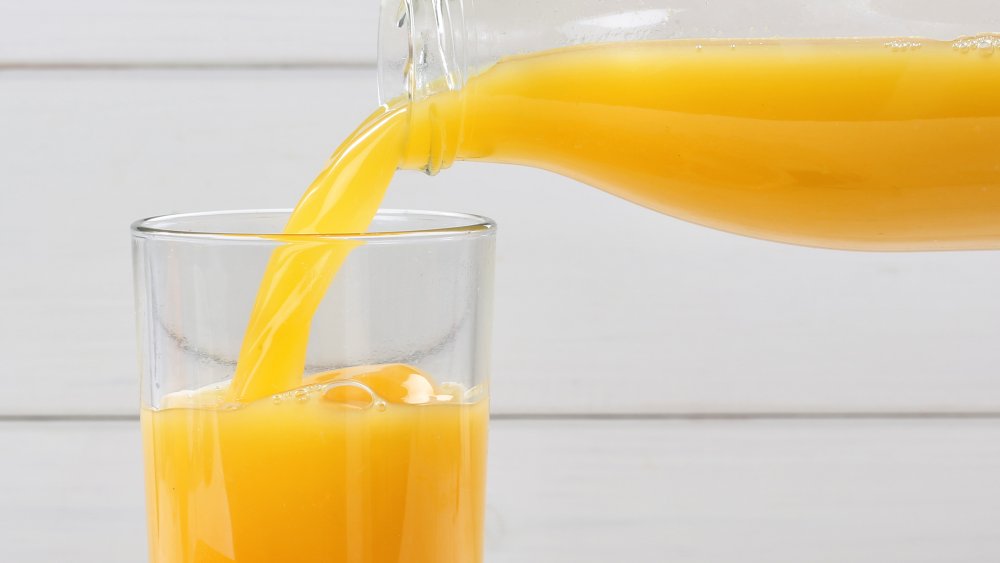 a glass of orange juice