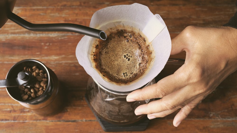 Pour-over coffee setup 