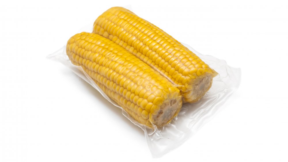 Corn in a sous vide vacuum bag
