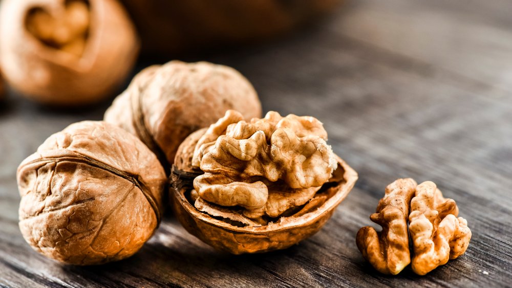 Walnuts on a table 