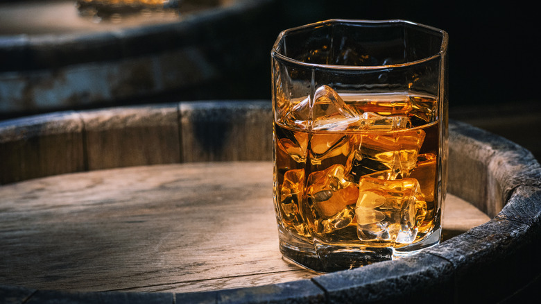 Scotch whisky over ice