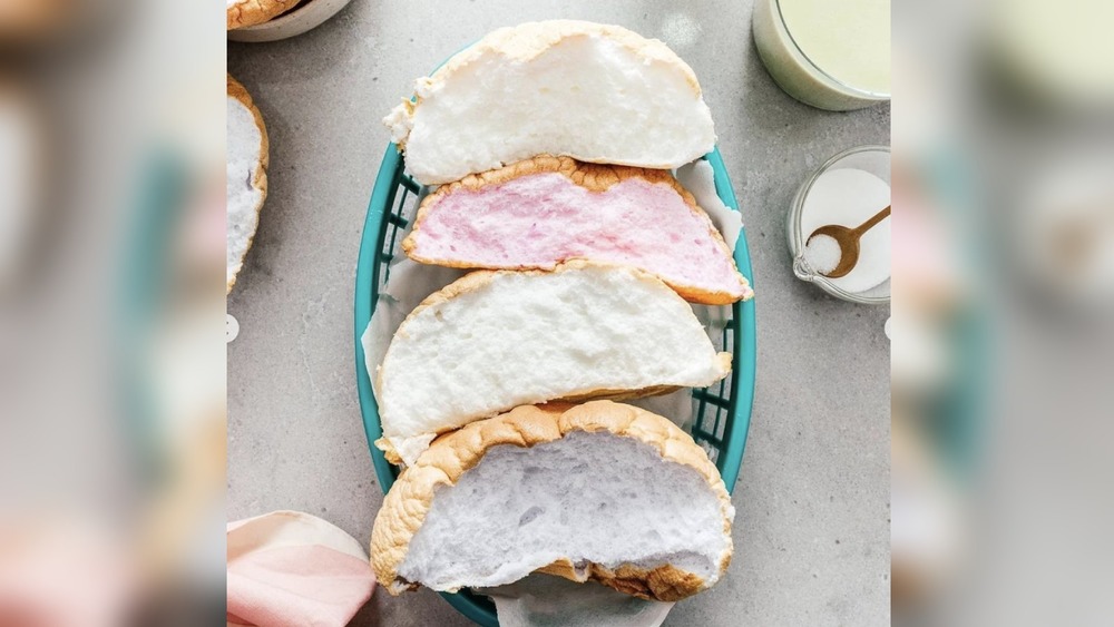 Cloud bread that's pink and white