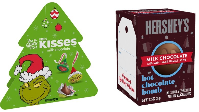 Hershey's Grinch chocolate and hot chocolate bomb