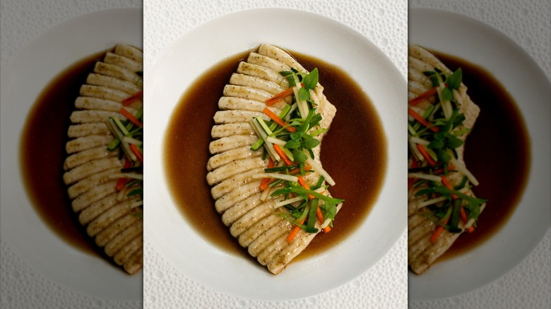Tamarind glazed skate wing dish from Le Bernardin