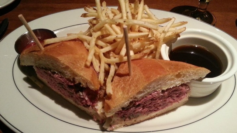 J. Alexander's prime rib French dip sandwich with fries