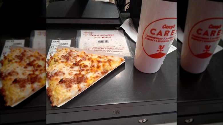 Casey's pizza slice and drink combo
