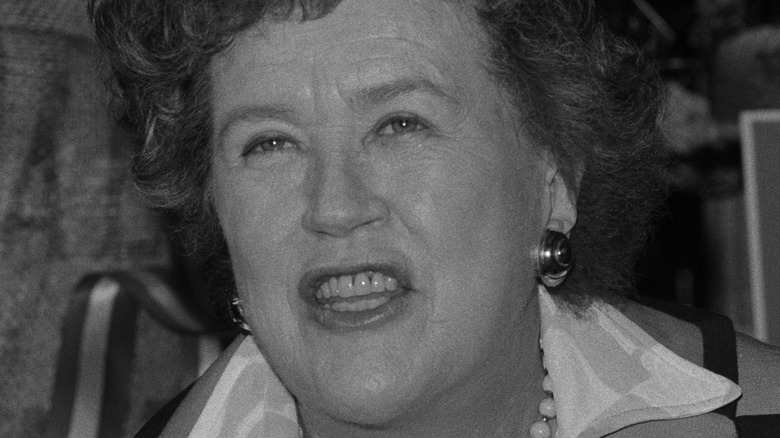 Black and white photo of Julia Child in San Francisco 