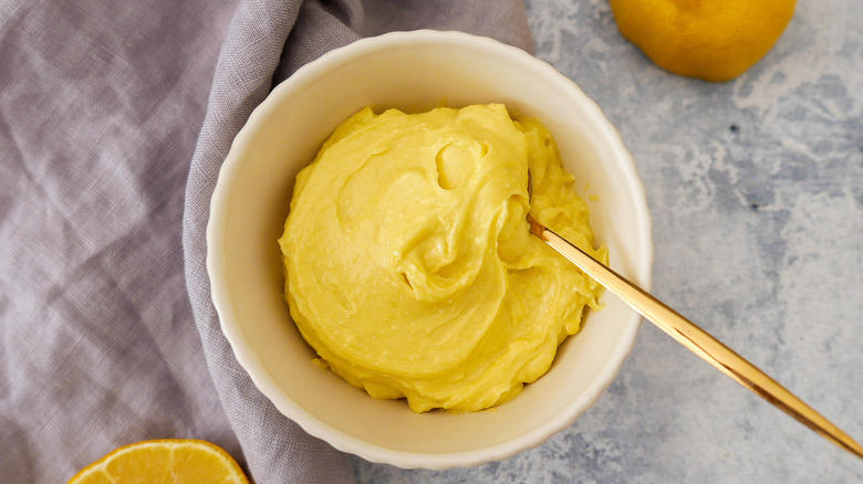 aioli in bowl with spoon