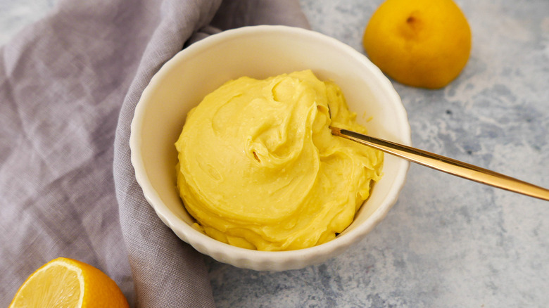 aioli in bowl with spoon